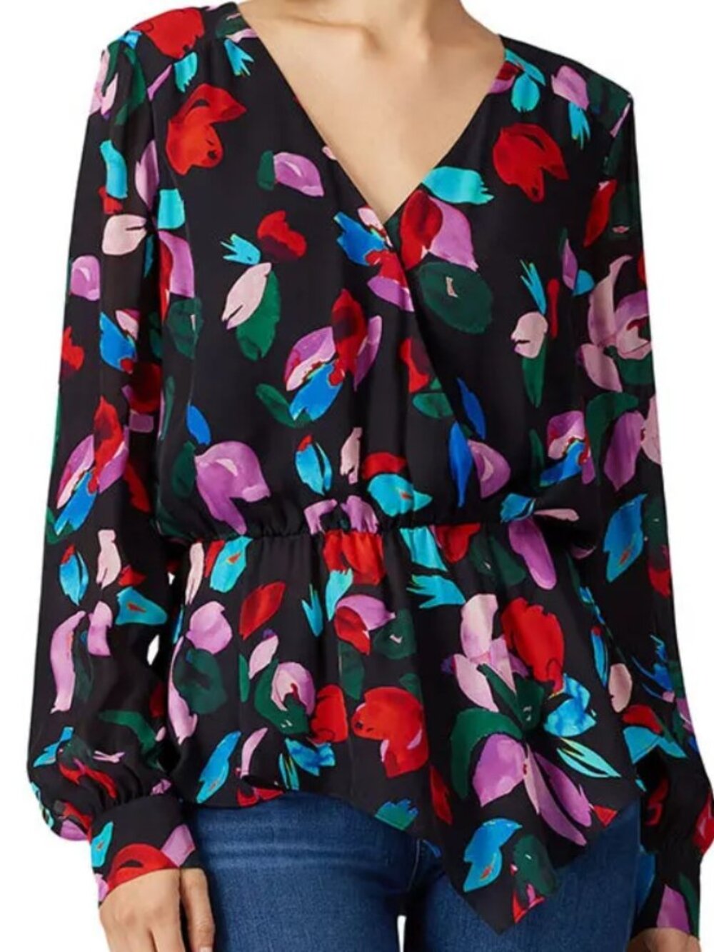 Parker Women's Alyssa Wrap Front Peplum Blouse 2x